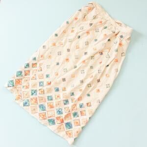 Krist Vintage Embroidered Thick Wrap Midi Skirt Size Medium